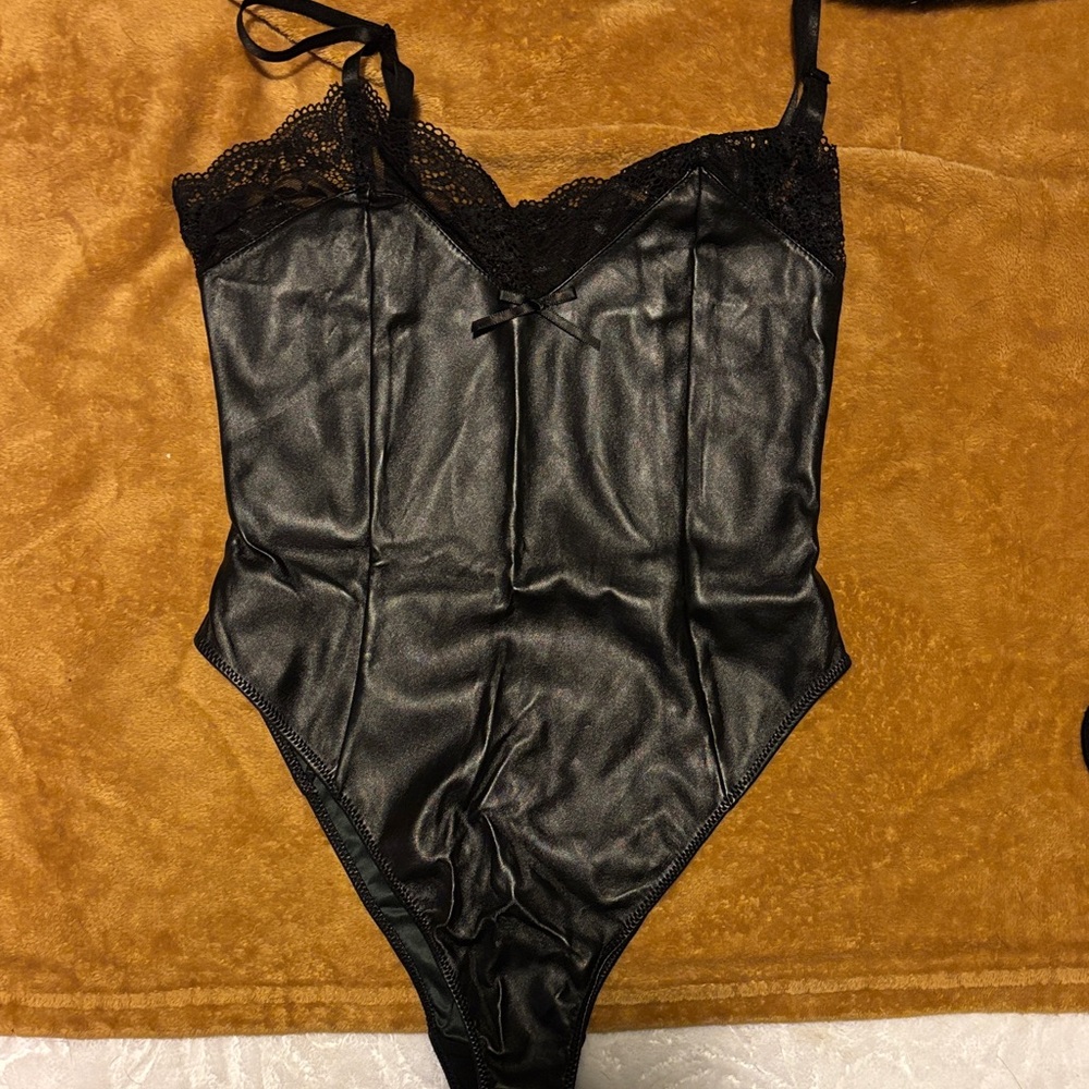 Black Lace Trim Bodysuit